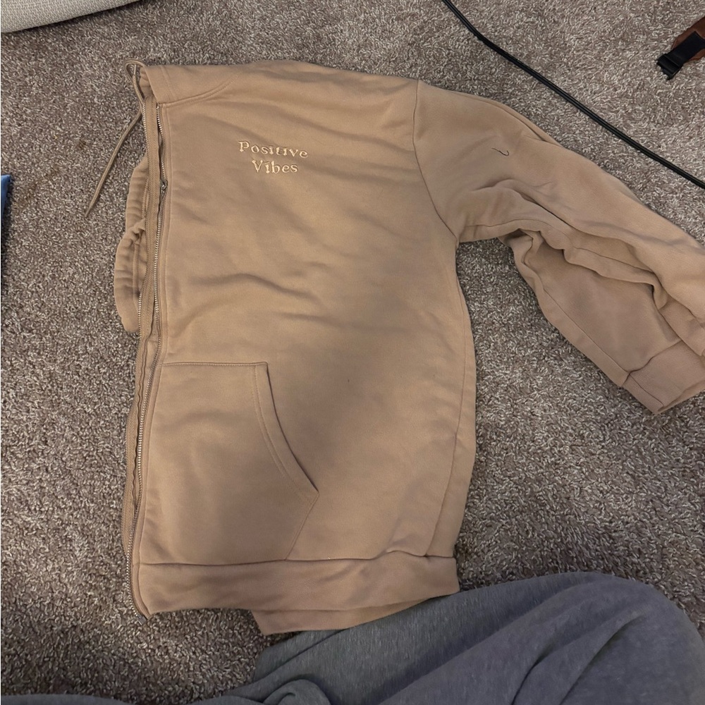 Tan Zip Up Sweatshirt